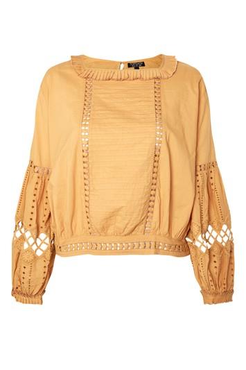 Topshop Cutwork Balloon Sleeve Blouse