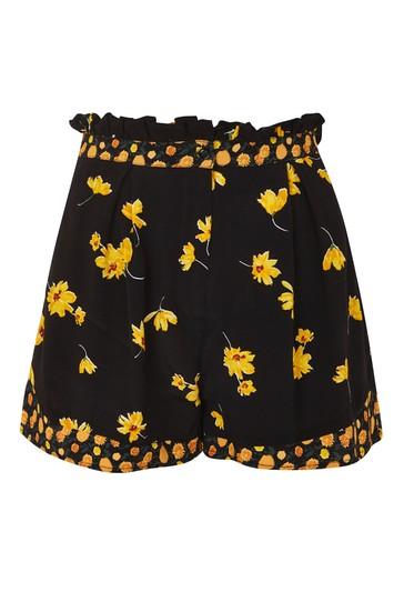 Topshop Mix Floral Frill Flip Shorts