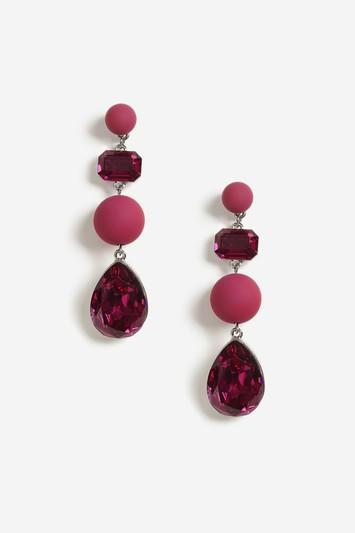 Topshop Facet Shape And Stone Drop Earrings