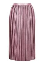 Topshop Metallic Pleated Jersey Skirt