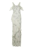 Topshop *beaded Ruffle Cold Shoulder Maxi Dress