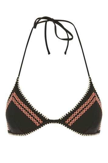 Topshop Crochet Stitch Triangle Bikini Top