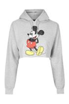 Topshop Mickey Mouse Vintage Cropped Hoodie
