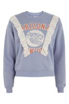 Topshop Arizona Lace Detail Sweatshirt By Tee & Cake