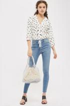 Topshop Moto Mid Blue Lace Fly Jamie Jeans