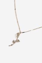 Topshop *engraved Rose Ditsy Necklace
