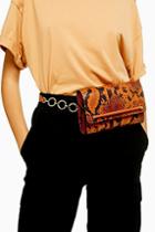 Topshop Blair Orange Snake Belt Bag