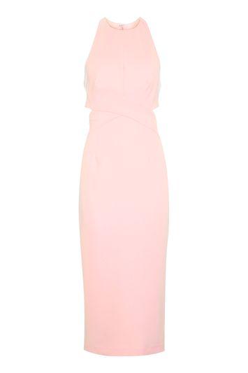 Topshop Contrast Tie Back Midi Dress
