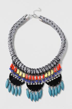 Topshop Fabric Facet Drop Necklace