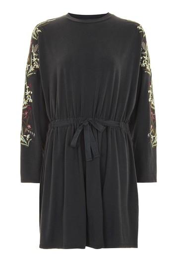 Topshop Tall Embroidered Batwing Dress