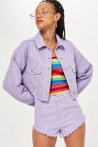 Topshop Lilac Denim Hacked Jacket