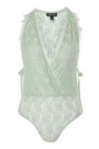 Topshop Lace Plunge Side Tie Body