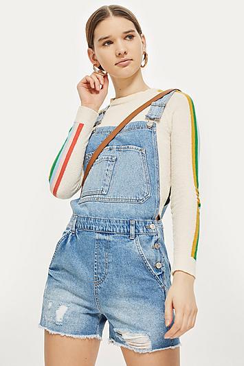 Topshop Short Boyfriend Dungarees
