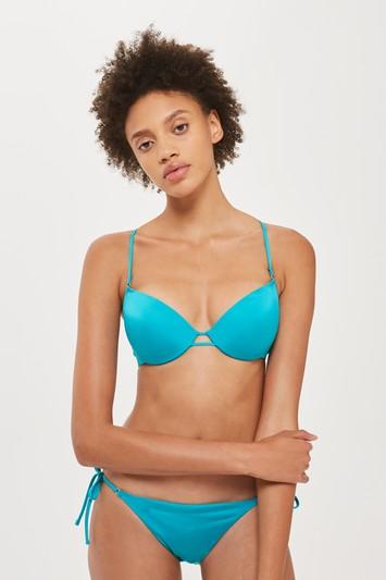 Topshop Shiny Plunge Bikini Top