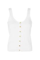 Topshop Gold-tone Button Knit Camisole Top