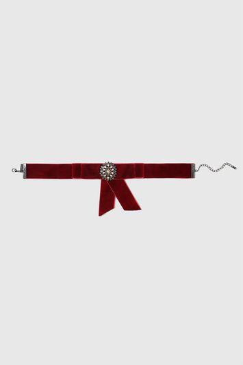 Topshop Brooch Bow Choker Necklace