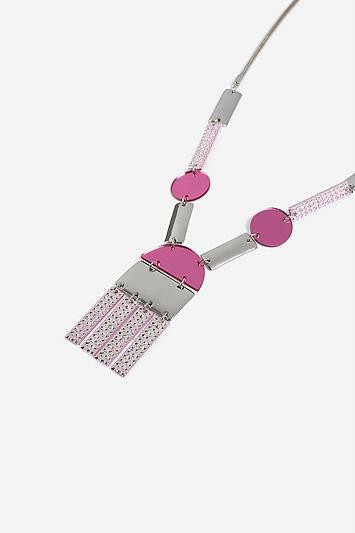 Topshop *rectangle And Abstract Pendant Necklace