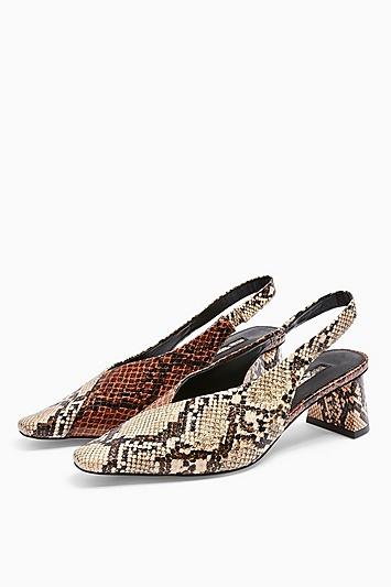 Topshop Jagger Snake Slingback Shoes