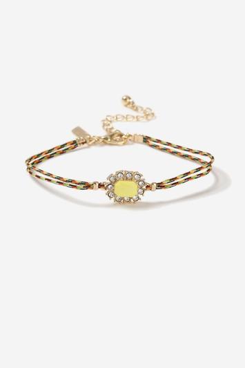 Topshop Woven Thread Stone Detail Bracelet