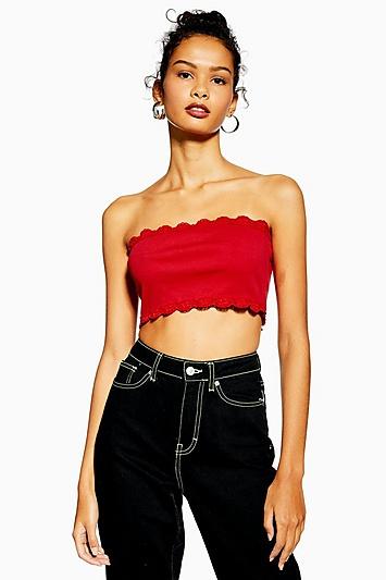 Topshop Red Lace Bandeau