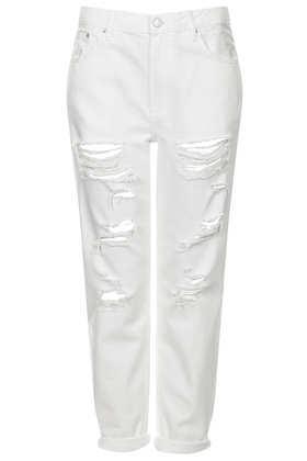 Topshop Moto Ripped White Hayden Boyfriend Jeans