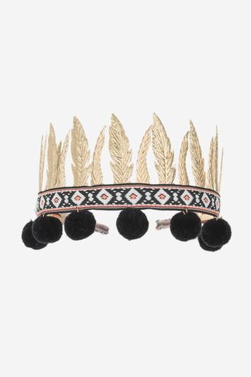 Topshop Feather And Pom Pom Crown Headband