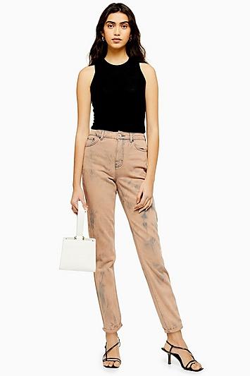 Topshop Rust Tie Dye Mom Jeans