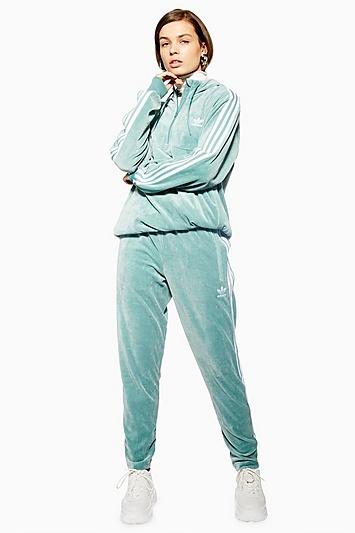 Topshop Velour Trackpant By Adidas