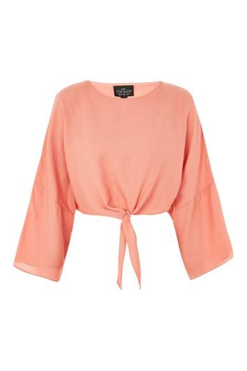 Topshop Petites Knot Front Top