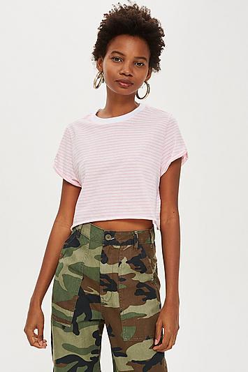 Topshop Petite Stripe Boxy T-shirt