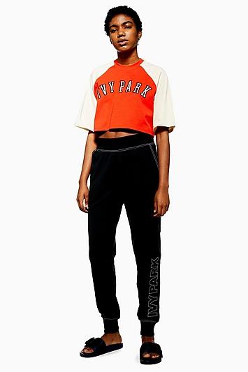 Topshop Stab Stitch Logo Joggers By Ivy Park