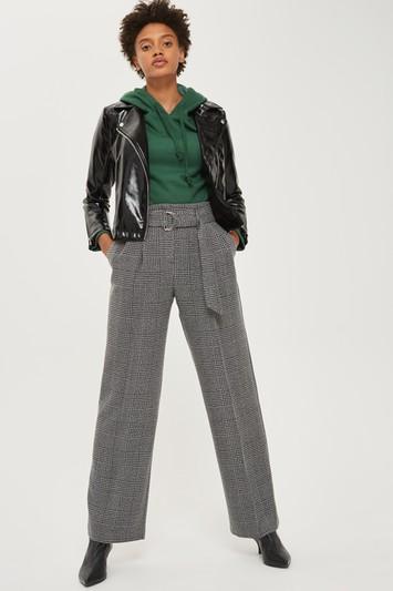 Topshop Check Wide Leg Pants
