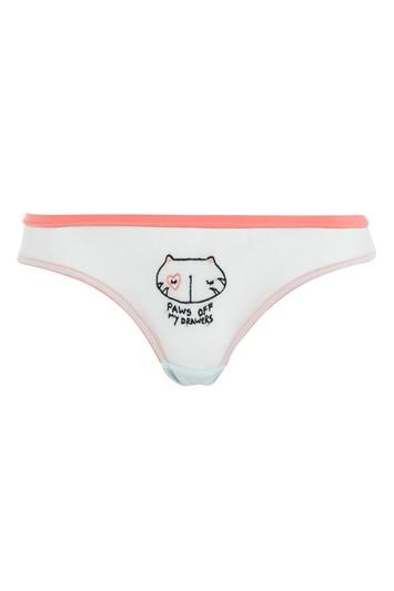 Topshop Paws Off My Draws Mini Knickers