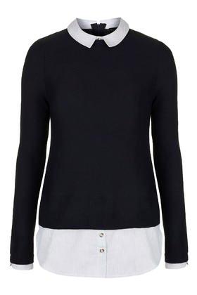 Topshop Striped Hybrid Jumper