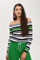 Topshop Verigated Star Bardot Top