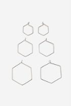 Topshop Hexagon Hoop Earrings Pack