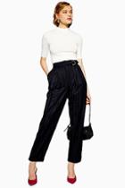 Topshop Pinstripe D-ring Trousers