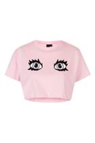 Topshop *textured Loose Fit Crop Tee By Illustrated People