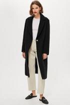 Topshop Brushed Coat With Wool