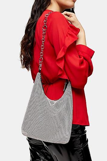 Topshop Studio Diamante Shoulder Bag