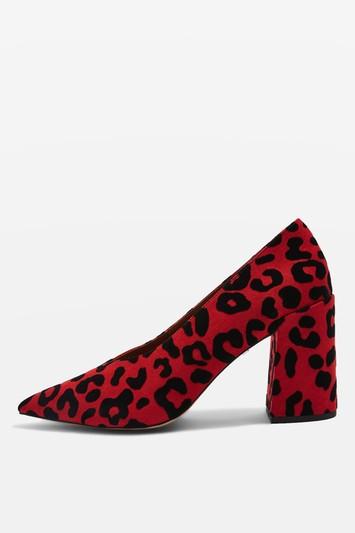 Topshop Greatal Animal Print V-cut Block Heels