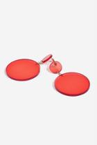 Topshop *red Circle Drop Earrings