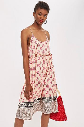 Topshop Key To Freedom Silk Midi Dress