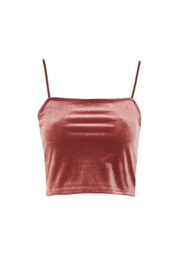 Topshop Tall Velvet Square Neck Camisole Top