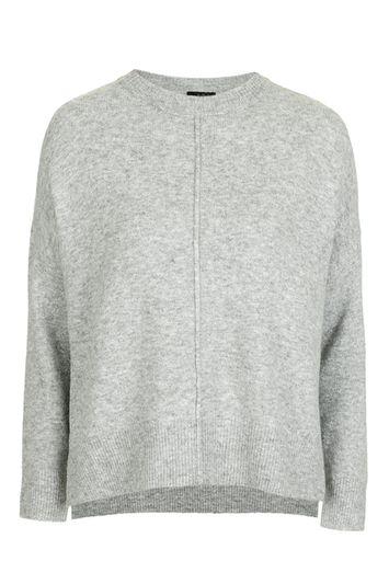 Topshop Petite Zip Side Crew Jumper