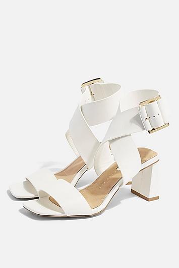 Topshop *wide Fit Natalia White Buckle Sandals