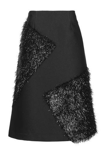 Topshop Tinsel Patch Midi Skirt
