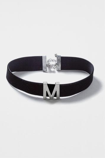 Topshop Velvet 'm' Initial Choker
