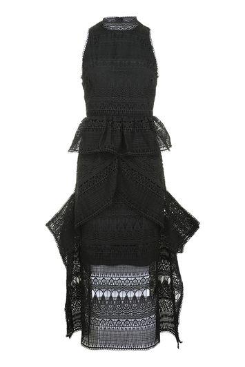 Topshop Funnel Lace Midaxi Dress