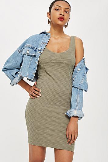 Topshop Tall Under Bust Rib Bodycon Dress